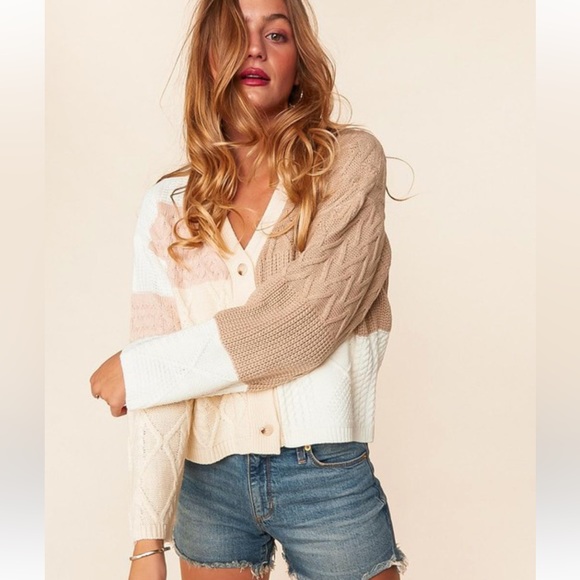 Button Up Knit Cropped Cardigan Sweater - Picture 4 of 8